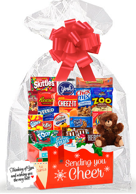Sending You Cheer Holiday Thinking Of You Cookies, Candy & More Care Package Snack Gift Box Bundle Set