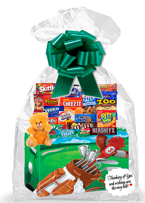Golf Happy Retirement Thinking Of You Cookies, Candy & More Care Package Snack Gift Box Bundle Set