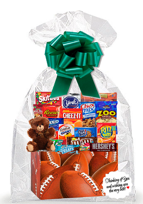 FootBall TouchDown Thinking Of You Cookies, Candy & More Care Package Snack Gift Box Bundle Set