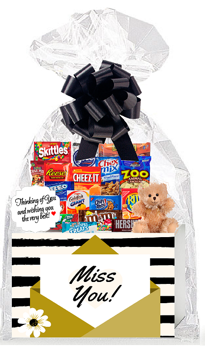 Miss You  Thinking of you Cookies, Candy & More Care Package Assortment Variety Gift Box Bundle Set