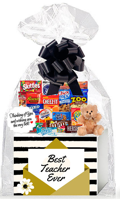 Best Teacher Ever Thinking of You Cookies, Candy & More Care Package Assortment Variety Gift Box Bundle Set