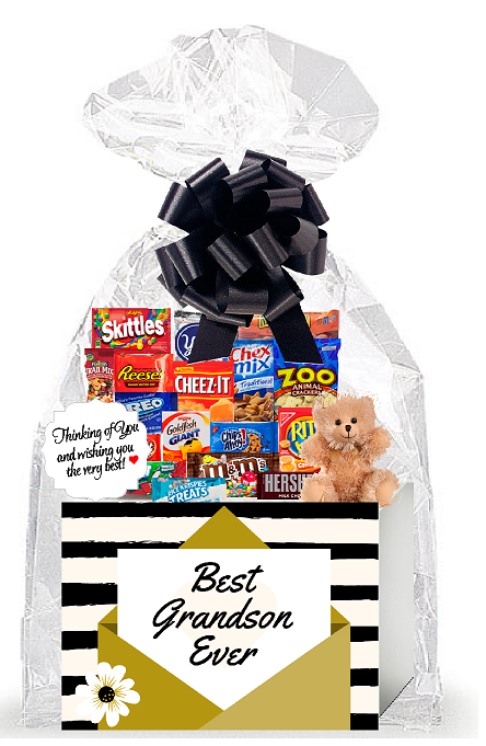 Best Grandson Ever Thinking of You Cookies, Candy & More Care Package Assortment Variety Gift Box Bundle Set