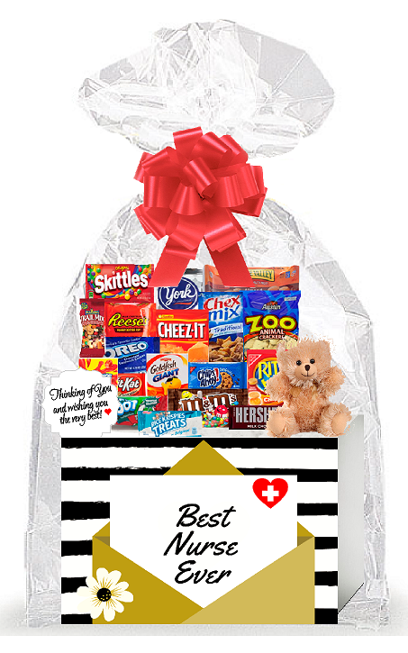 Best Nurse Ever Thinking of You Cookies, Candy & More Care Package Assortment Variety Gift Box Bundle Set