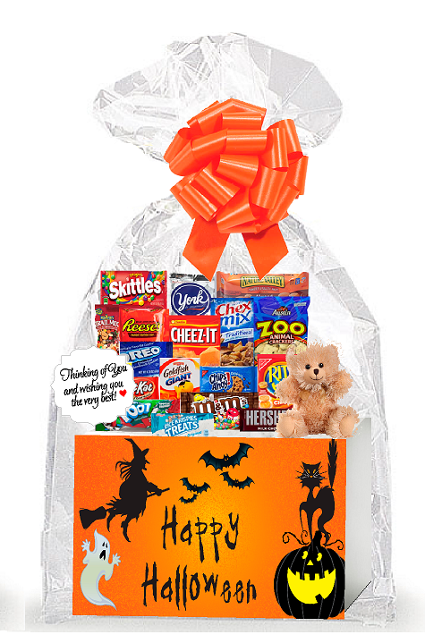 Happy Halloween Thinking of You Cookies, Candy & More Care Package Assortment Variety Gift Box Bundle Set