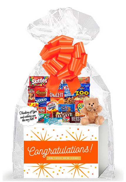Congratulations on your new Home Thinking of You Cookies, Candy & More Care Package Assortment Variety Gift Box Bundle Set