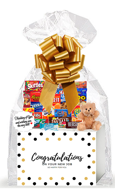 Congratulations on your New Job Thinking of You Cookies, Candy & More Care Package Assortment Variety Gift Box Bundle Set