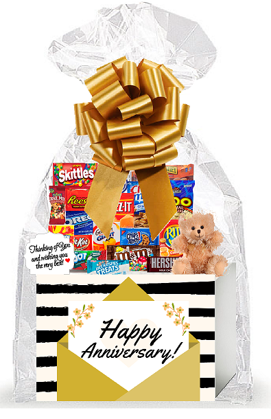 Happy Anniversary Thinking of You Cookies, Candy & More Care Package Assortment Variety Gift Box Bundle Set
