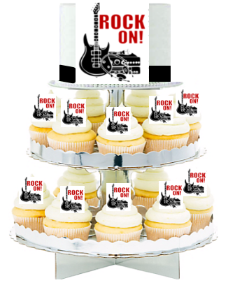 Rock on  Edible Photo  & Edible Cupcake Decoration Toppers