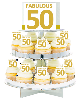 Fabulous 50  Edible Photo  & Edible Cupcake Decoration Toppers