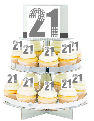21st Birthday  Edible Photo  & Edible Cupcake Decoration Toppers