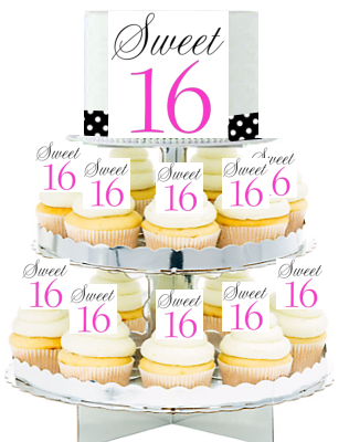 Sweet 16 Cake & Cupcake Toper