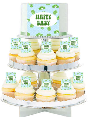 Happy Baby  Edible Photo  & Edible Cupcake Decoration Toppers