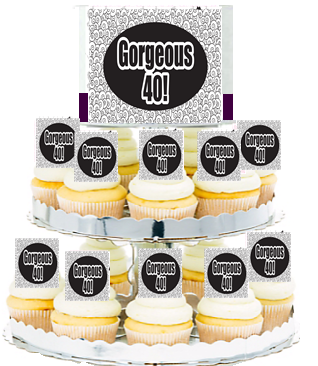 Gorgeous 40!  Edible Photo  & Edible Cupcake Decoration Toppers