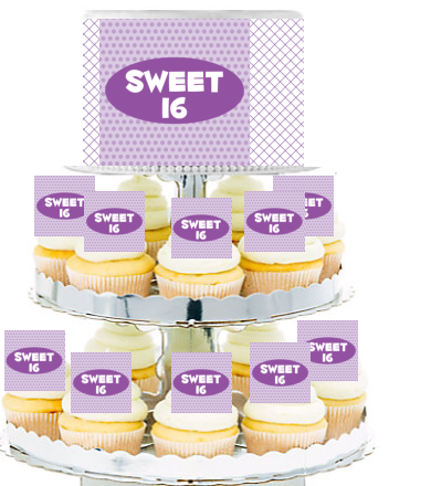 Sweet 16 Lavendar Girl  Edible Photo  & Edible Cupcake Decoration Toppers