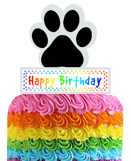 Happy Birthday Paw Print  Cake Decoration Cake Topper