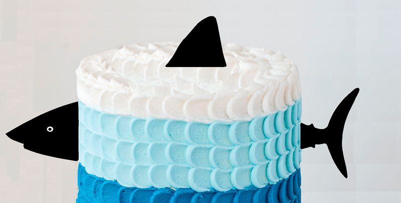 Beach Shark Attack Cake  Annihilation Decoration Topper