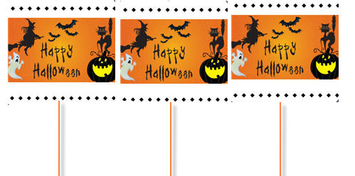 Happy Halloween Witch and Ghost Party Cupcake Picks -12pack