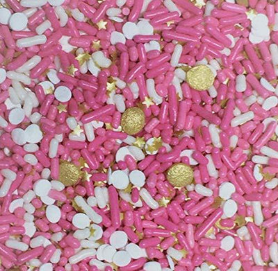 Pink And Gold Cupcake Cake Decoration Confetti Sprinkles Cake Cookie Icecream Donut Jimmies Quins 6oz
