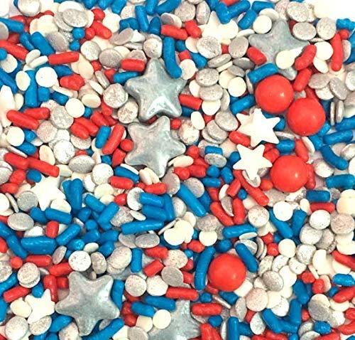 U S Patriotic 4th Of July Memorial Day Cupcake Cake Decoration Confetti Sprinkles Cake Cookie Icecream Donut Jimmies Quins 6oz