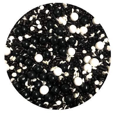 Black And White Polka Dot Cupcake Cake Decoration Confetti Sprinkles Cake Cookie Icecream Donut Jimmies Quins 6oz