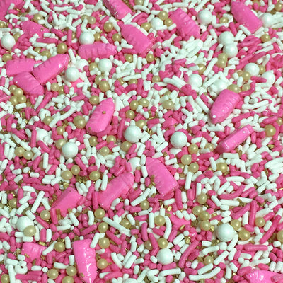 Pink Baby Bottle Cupcake Cake Decoration Confetti Sprinkles Cake Cookie Icecream Donut Jimmies Quins 6oz