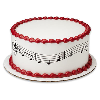 Music Notes Note Variety Black Birthday Peel  & STick Edible Cake Topper Decoration for Cake Borders