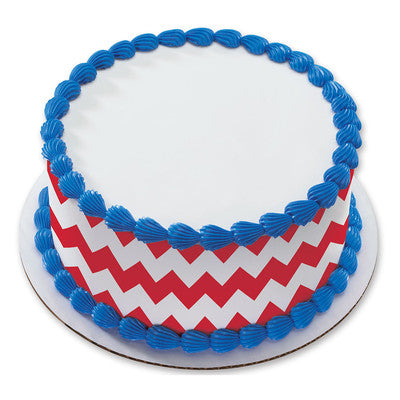Nautical Chevron Birthday Peel  & STick Edible Cake Topper Decoration for Cake Borders
