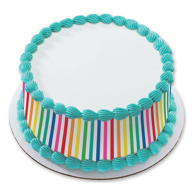 Rainbow Birthday Peel  & STick Edible Cake Topper Decoration for Cake Borders