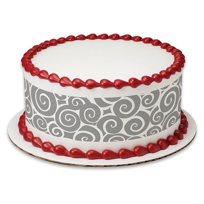Spiral Birthday Peel  & STick Edible Cake Topper Decoration for Cake Borders