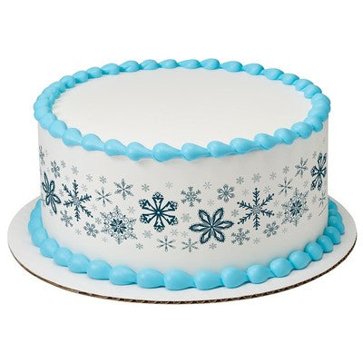Sweet Life Snowflakes Birthday Peel  & STick Edible Cake Topper Decoration for Cake Borders