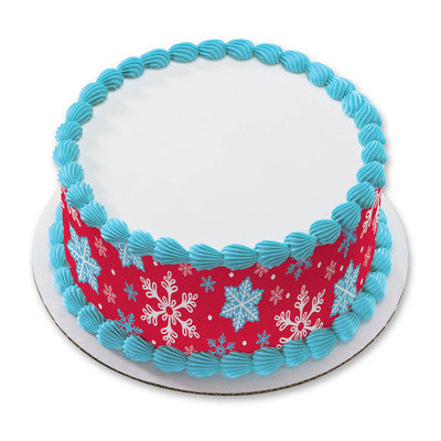 Tumbling Snowflakes Birthday Peel  & STick Edible Cake Topper Decoration for Cake Borders