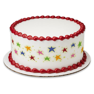 Birthday Stars Birthday Peel  & STick Edible Cake Topper Decoration for Cake Borders