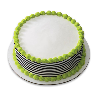Black Stripes Birthday Peel  & STick Edible Cake Topper Decoration for Cake Borders