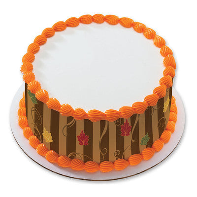 Autumn Midnight Fall Trees with Leaves  Peel  & STick Edible Cake Topper Decoration for Cake Borders