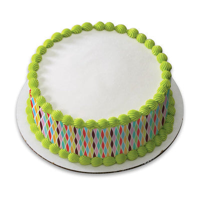 Carnival Harlequin Birthday Peel  & STick Edible Cake Topper Decoration for Cake Borders