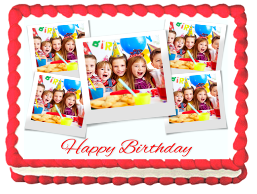 Happy Birthday Five Picture Edible Collage Cake Topper