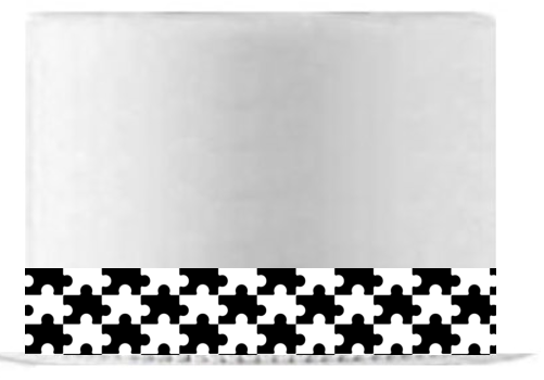 Black and White Puzzle Edible Cake Decoration Ribbon