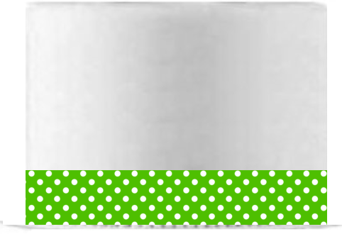 Lime Green and White Polka Dot Edible Cake Decoration Ribbon