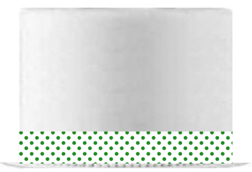 White and Green Polka Dot Edible Cake Decoration Ribbon