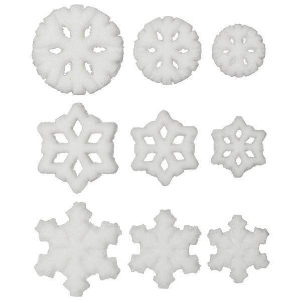 Snowflake Assortment Edible Dessert Toppers Cake Cupcake Sugar Icing Decorations -12ct