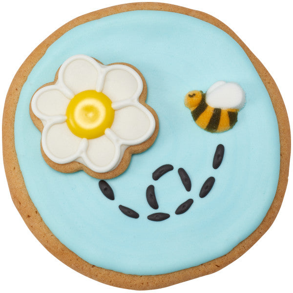 Bumble Bees Edible Dessert Toppers Cake Cupcake Cookie Sugar Icing Decorations -12ct