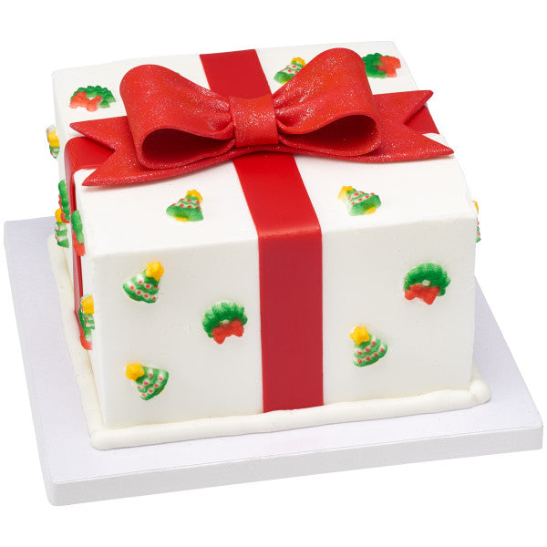 Christmas Charms Santa Snowman Tree Wreath Edible Dessert Toppers Cake Cupcake Sugar Icing Decorations -12ct