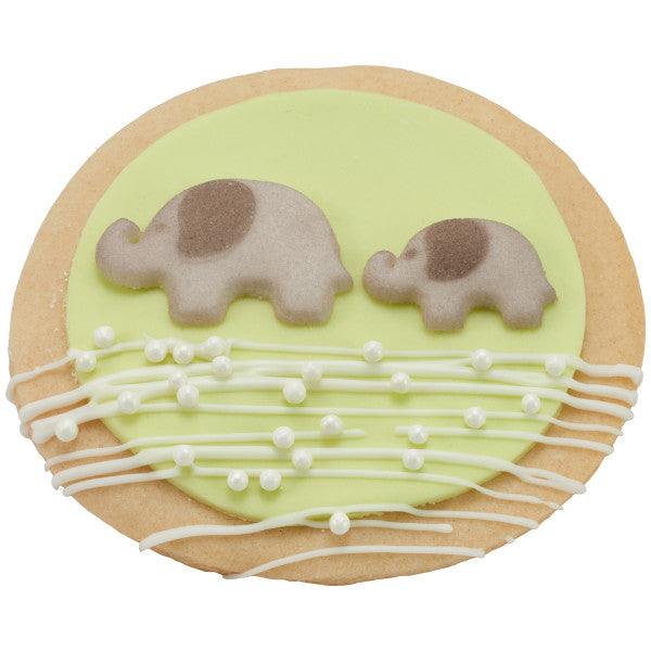 Elephant Edible Dessert Toppers Cake Cupcake Sugar Icing Decorations -12ct