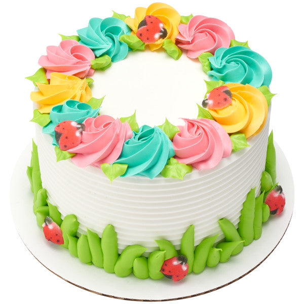 Ladybugs Edible Dessert Toppers Cake Cupcake Sugar Icing Decorations -12ct