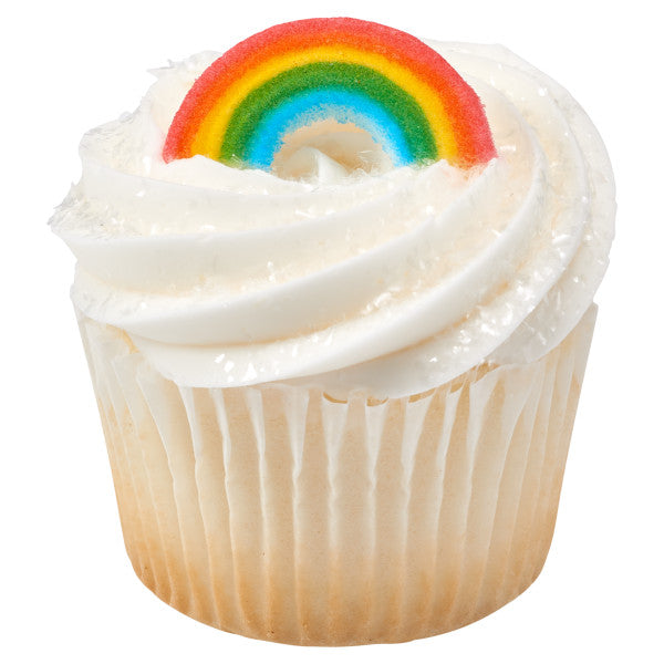 Primary Rainbow Edible Dessert Toppers Cake Cupcake Sugar Icing Decorations -12ct
