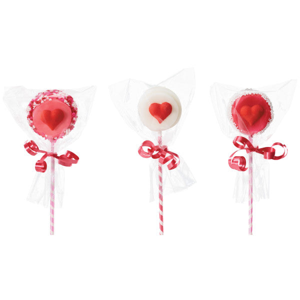Red Heart Edible Dessert Toppers Cake Cupcake Sugar Icing Decorations -12ct