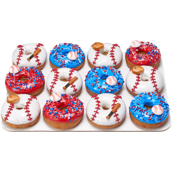 Baseball Gloves Bat Ball Edible Dessert Toppers Cake Cupcake Sugar Icing Decorations -12ct