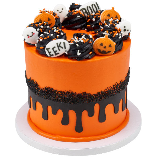 Spooktacular Edible Dessert Toppers Cake Cupcake Sugar Icing Decorations -12ct