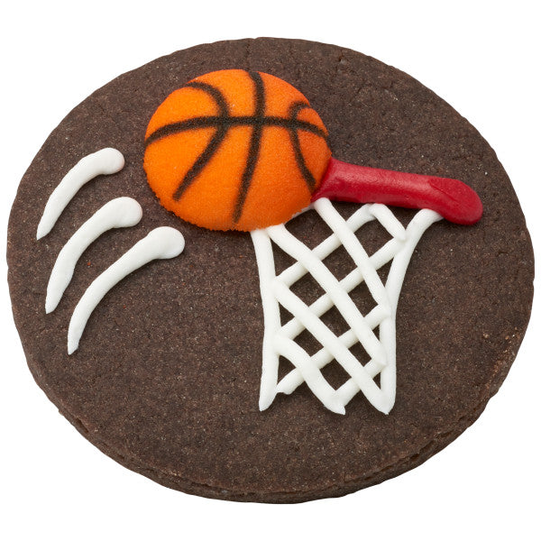 Basketball Sports Edible Dessert Topper Cake Cupcake Sugar Icing Decorations -12ct