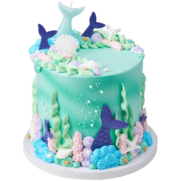White Beach Seashells and Starfish Edible Dessert Toppers Cake Cupcake Sugar Icing Decorations -12ct